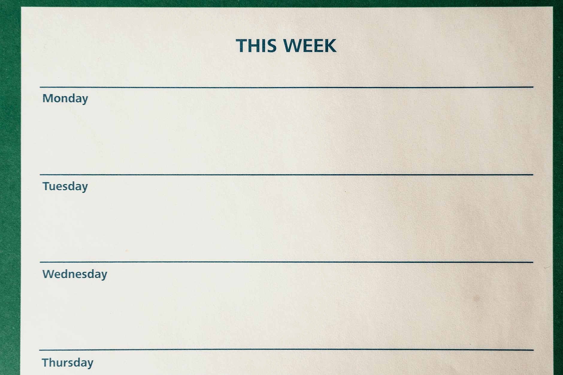 teacher planning weekly schedule